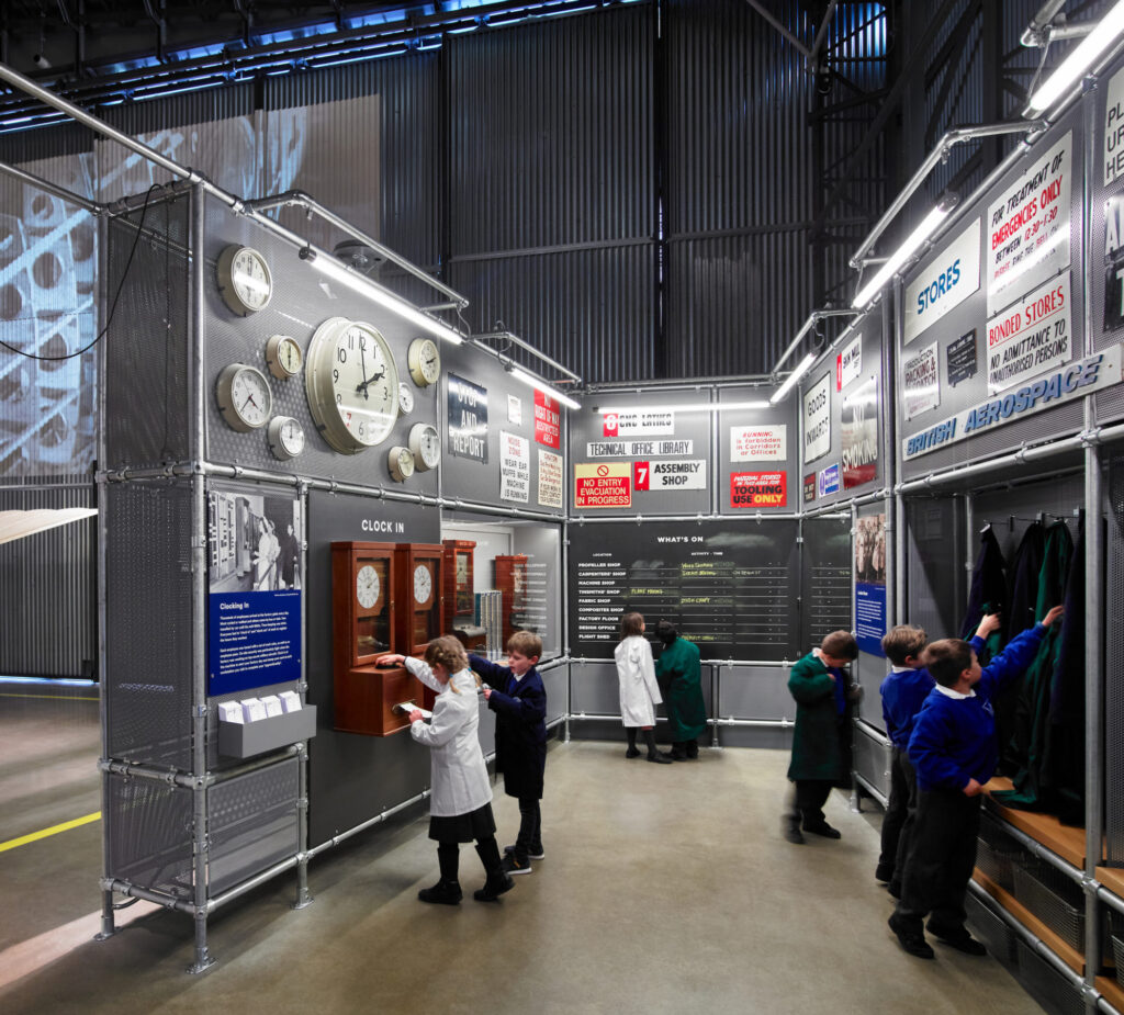 Visitor Experience Lighting design at Brooklands Museum by an award-winning lighting design studio, Michael Grubb Studio