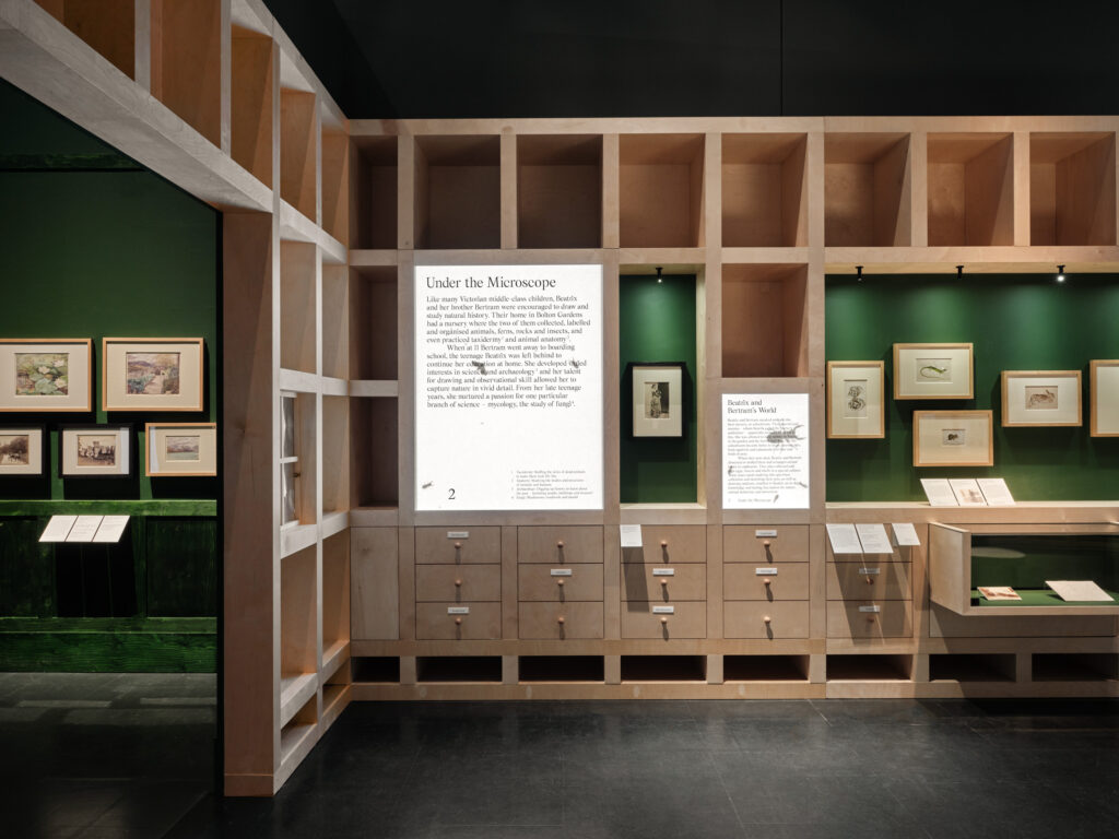 Immersive lighting design by Michael Grubb Studio enhanced the Beatrix Potter temporary exhibition at the V&A, bringing Potter's life and work to vivid light.