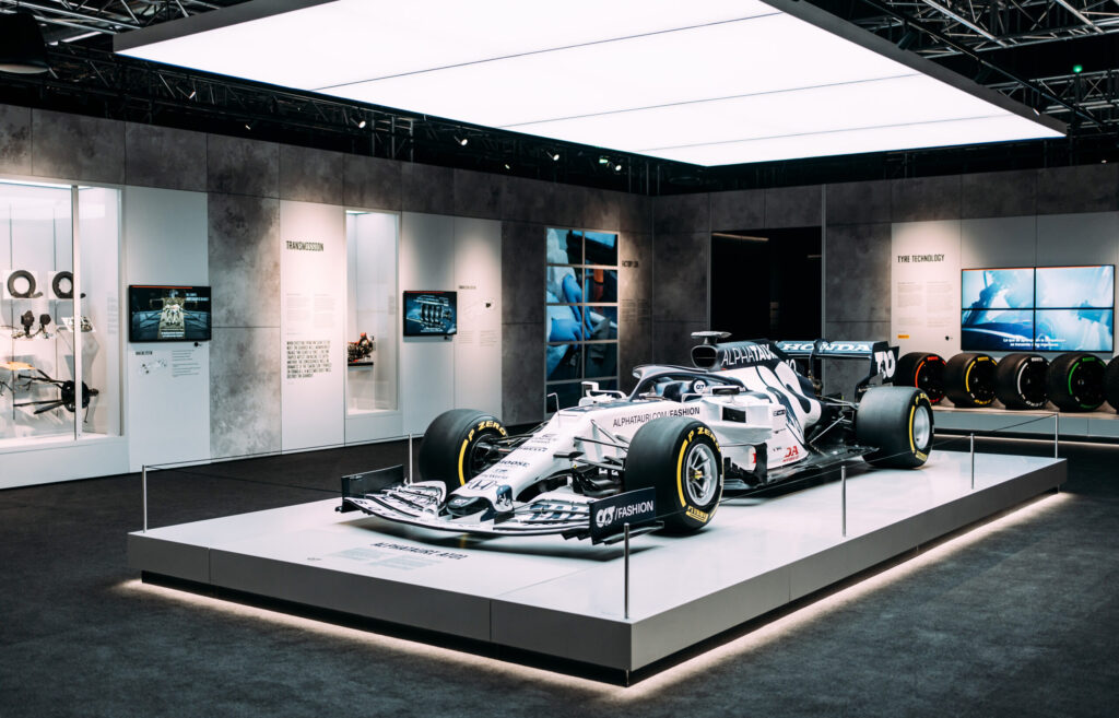 Immersive lighting design brings the Formula 1® Exhibition to life, shaping each gallery’s atmosphere to enhance the drama, speed, and spectacle of the sport’s most defining moments.