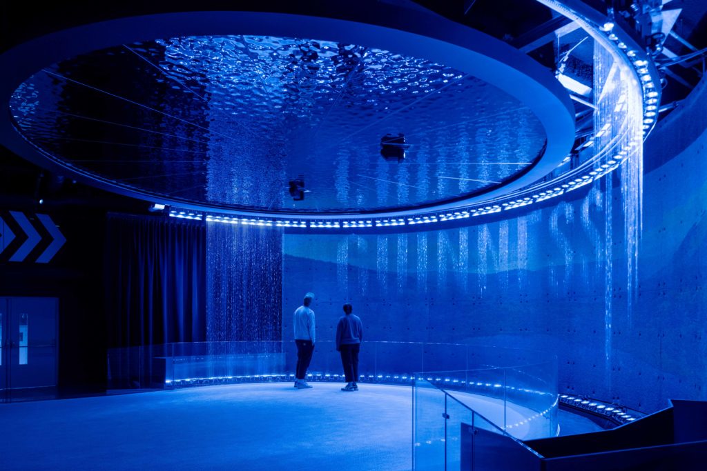 Ingredients at Guinness Storehouse, Dublin. Water Room. Lighting design by Michael Grubb Studio